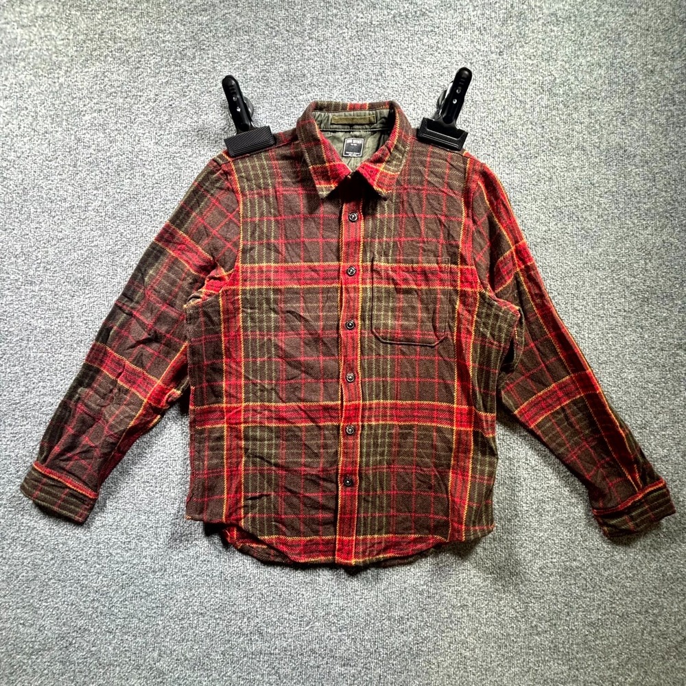 Todd Snyder Flannel Shirt Men's Large Multicolor Wool Elbow Patches Button Up